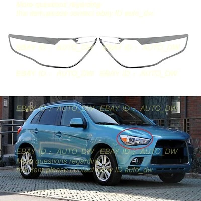 Cubierta de lámpara de luz delantera cromada para 10-17 Mitsubishi Outlander Sport/ASX Foto 1 de 4