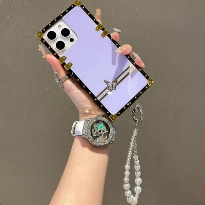 Diamond Butterfly Case +Bracelet Shockproof Cover Fashion Girl For Various Phone - Image 1 of 4