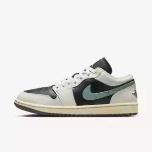New Nike Women's Air Jordan 1 Low 'Jade Smoke' Shoes - Anthracite (DC0774-001) - Picture 1 of 8