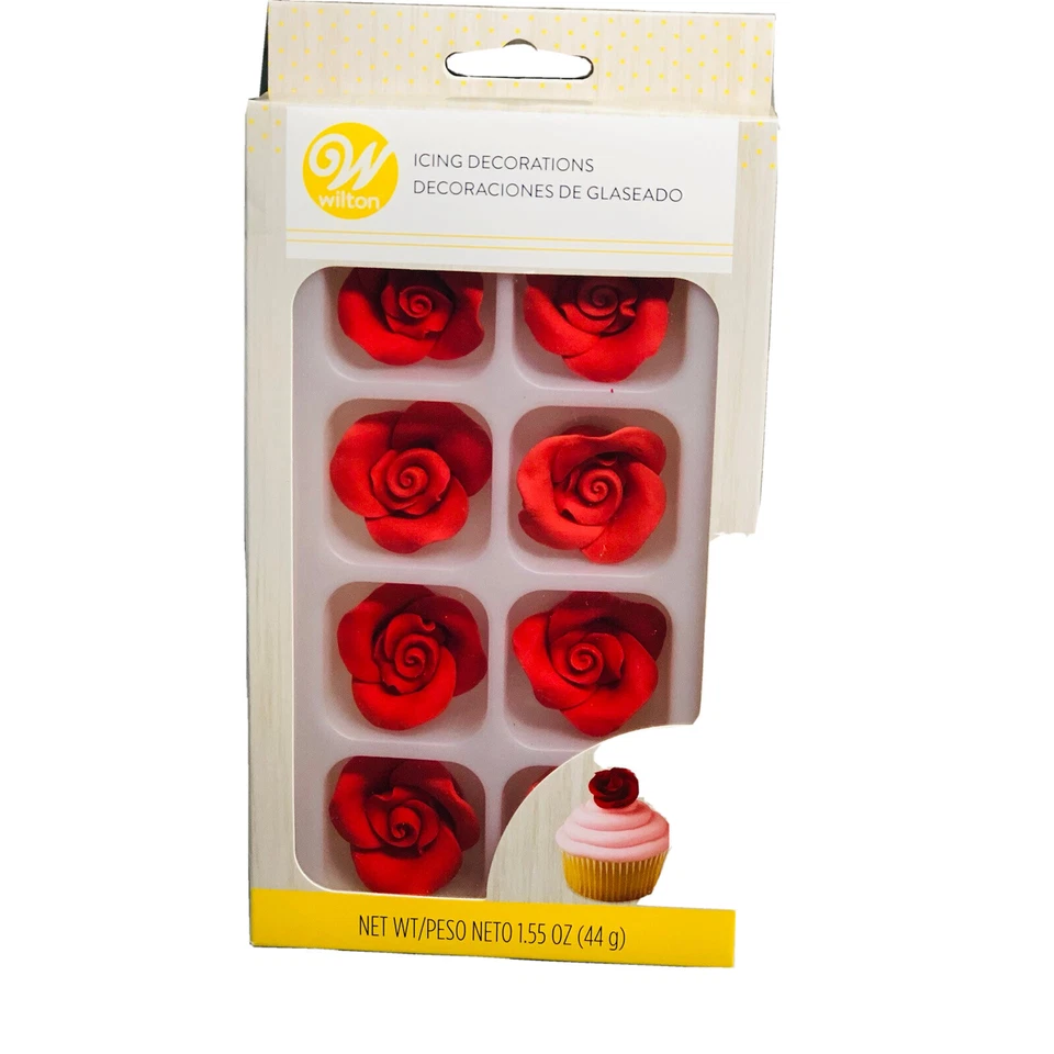 Decoraciones de hielo Wilton - Cupcakes rojos: rosas/envío 24 horas Foto 1 de 4
