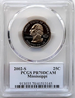 2002-S Clad Proof Mississippi State Quarter-PCGS PR 70 DCAM-State Flag - Image 1 of 4