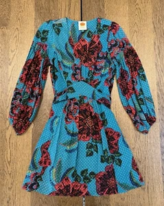 Farm Rio Brilliant Floral Mini Dress Damen Gr. S Multicolor Metallic Tie Waist - Bild 1 von 18