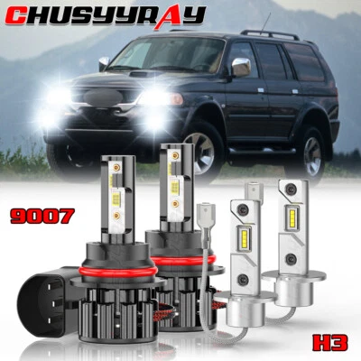 Faro LED + Bombillas antiniebla 4X para Mitsubishi Montero Sport 2000-2004 6000K Foto 1 de 4