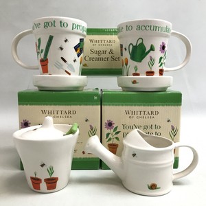 New Whittard of Chelsea Sugar Bowl Jug Mug & Coaster Set Gardening Themed 033083