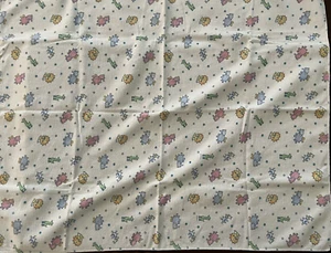 Vintage Carter's Baby Receiving Blanket White Flannel Giraffe Elephant Stars USA - Picture 1 of 5