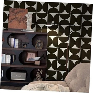 393"x17.3"Geometric Peel and Stick Wallpaper Brown and Beige Wallpaper Square - Picture 1 of 7