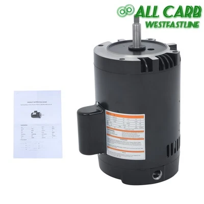 1 HP Electric Pool Pump Motor B128 3450 RPM 115/230 Volt 56J Frame Single Speed - Image 1 of 4