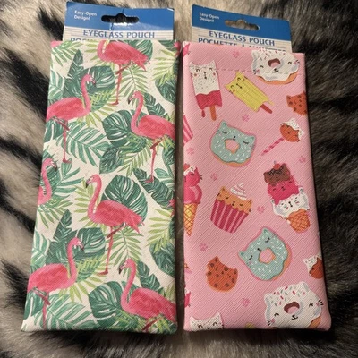 Bolsa portátil con estampado rosa para gafas 2pk Foto 1 de 3