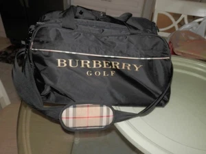 Authentic Burberry Golf Black  Duffle Weekender Travel Bag - Picture 1 of 12