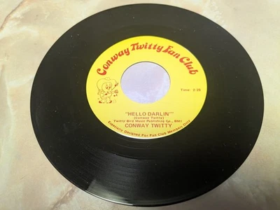 Conway Twitty - Hello Darlin/It's Only Make Believe 45 Rare Fan Club Country 7'' - Image 1 of 4