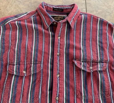 Vintage Eddie Bauer McKinley Cloth Flannel Shirt Men’s Large Striped Long Sleeve - Image 1 of 4