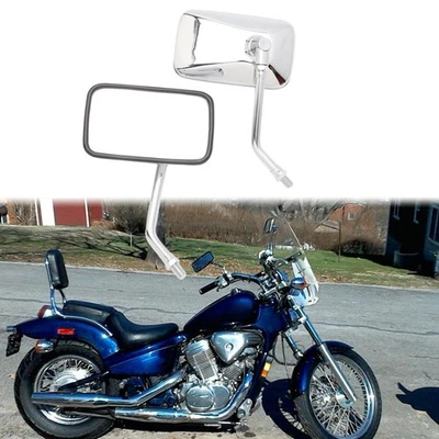 Par de espejos retrovisores rectangulares para moto Honda Shadow VLX 600 VT600CD VT600C Foto 1 de 4