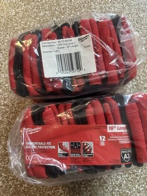 Paquete de 24 herramientas Milwaukee 48-73-9030 16 pulgadas Mangas protectoras resistentes a cortes nivel 3 Foto 1 de 2