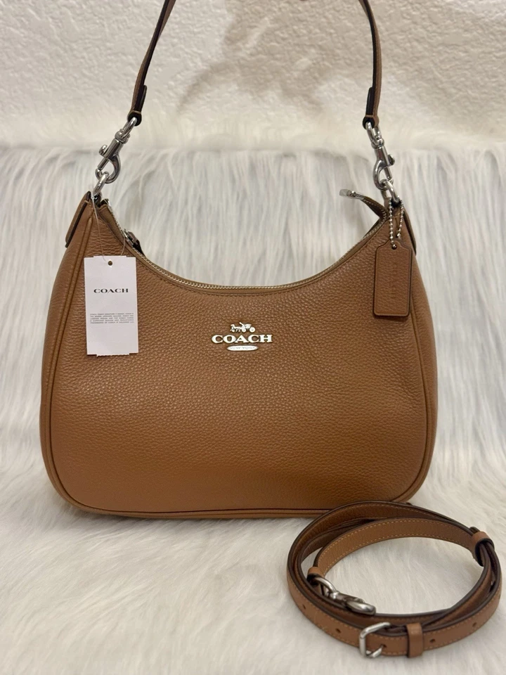 Coach Leather Teri Hobo Bag in Sandy Beige CJ517-