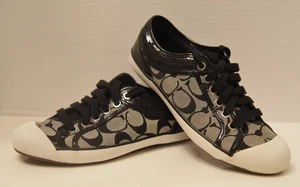 COACH - Signature Print Sneakers/Shoes - Black/Cream Metallic/Sequences - Size 7 - Picture 1 of 11