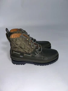 Polo Ralph Lauren Men's Boots Shoes Leather Ranger Moccasin Olive Country Mid - Picture 1 of 8