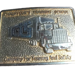 Vintage Chauffeur’s Semi Truck Driver Safety Training School Belt Buckle - Picture 1 of 2