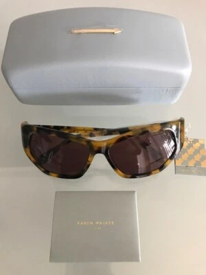 Gafas de sol KAREN WALKER Crazy Tortoise Superhéroe envolventes $200 Foto 1 de 4