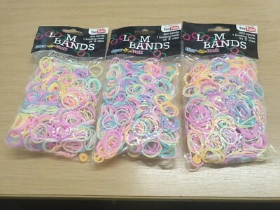 LOOM BANDS 1200 bandas de telar - BRILLAN EN LA OSCURIDAD - 2 ganchos de anudación y 48 clips S SOLO £4,49