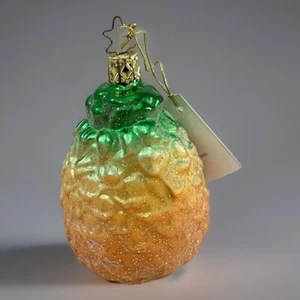 Inge Glas Piña Fruta Navidad Adorno 3.5" Vidrio Soplado Alemania - Imagen 1 de 4