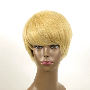 perruque afro femme 100% cheveux naturel courte blonde ref WHIT 06/22 - Picture 1 of 9