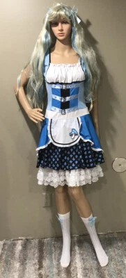 Womens Alice in Wonderland Size Small Halloween Costume New Wig/Tights/Crinoline - Image 1 of 4