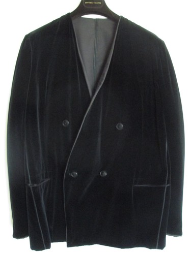 GIACCA doppiopetto uomo Bottega Veneta nuova con etichetta VELLUTO SETA NERO