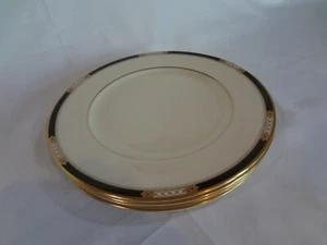 Lenox China Hancock - 4er Set Salatteller - Elfenbein Schwarz Band & Goldakzente - Bild 1 von 6