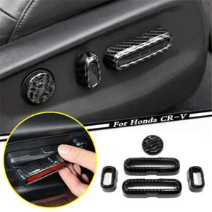 Carbon Fiber Car Seat Adjustment Button Cover Trim For Honda CR-V CRV 2023 2024 - Picture 1 of 6