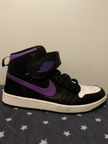 Nike Air Jordan 1 High FlyEase taglia UK 9 5 CQ3835 051 viola bianco e nero
