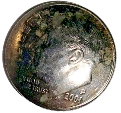 2001 Philadelphia Roosevelt Dime With Huge Broad Struck  Error - Image 1 of 4