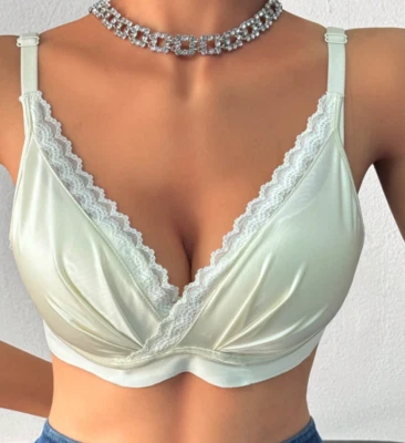 Bralette satinado blanco talla L Foto 1 de 4