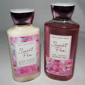 NEW Bath & Body Works Sweet Pea Shower Gel Vitamin B5 & Aloe & Body Lotion - Picture 1 of 5