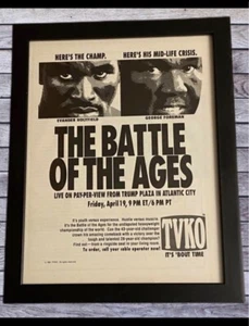 80s Boxing Wrestling Holyfield Foreman Ali Frazier Tyson ~ Framed Original Ad - Picture 1 of 1