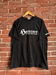 Rare Vintage 00s Hatecore Good Night Left Side Band tee M Black - Picture 1 of 7