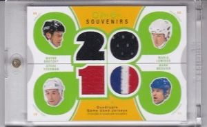 GRETZKY LEMIEUX YZERMAN MESSIER 2010-11 OPC SOUVENIRS QUAD JERSEY SSP - Picture 1 of 2