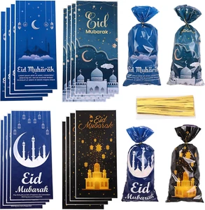 120PCS Eid Mubarak Candy Bags - Ramadan Treat Bags with Twist Ties - Picture 1 of 12