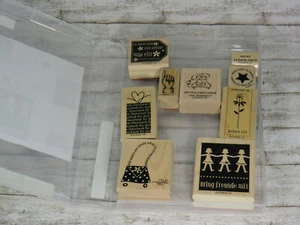 Stempelset Fürs Geschäft - Stampin`Up! - 9 Holzstempel in transparenter Box - Bild 1 von 3