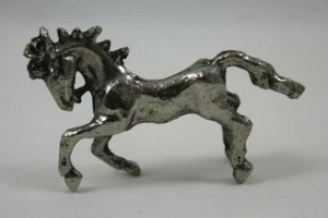 Estatuilla miniatura de caballo de metal tono plata - Imagen 1 de 6