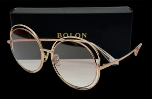 NUEVAS GAFAS DE SOL REDONDAS BOLON POLLY BL 7036 B31 57 ORO ROSA MARRÓN - Imagen 1 de 4