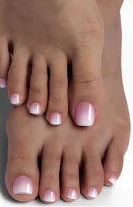 Selbstklebende Fußnägel _ Press On Nails _ künstliche Fußnägel _ Ombre Rosa - Bild 1 von 7