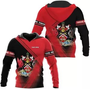 Personalized Trinidad & Tobago 3D Hoodie, Trinidad and Tobago Coat of Arms Flag - Picture 1 of 4