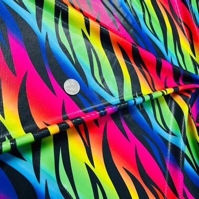 30" Long /Spandex Fabric Animal Print Tiger Rainbow Stretch by Yard for Swimwear - Image 1 of 4