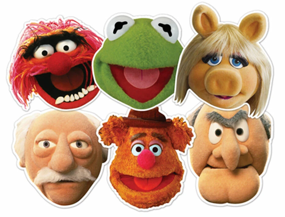 The Muppets Official 2D Card Party Face Mask Variety Set of 6 with Kermit - Image 1 of 1