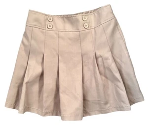 IZOD Tan Skort School Uniform Girls Pleated Slip On Size 12 1/2 Plus - Picture 1 of 6
