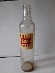 Botella de aceite de cuarto Shell X100. Esso. Móvil. Carcasa. BP. botella de carcasa vacía - Imagen 1 de 3