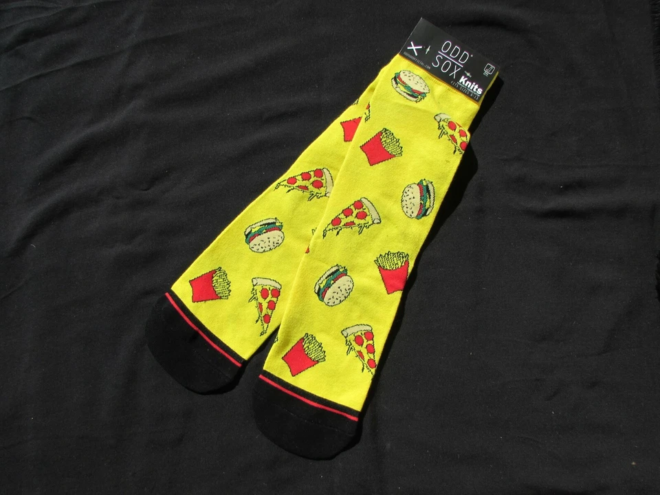 CALCETINES EXTRAÑOS - PIZZA, HAMBURGUESA Y PAPAS FRITAS - CALCETINES DE COMIDA CÓMODA - TALLA 6-13 - NUEVOS COMO NUEVOS  Foto 1 de 1