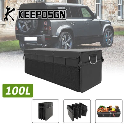 For Land Rover Leather SUV Car Rear Trunk Storage Box Organizer Large Bag Fold - Image 1 of 4
