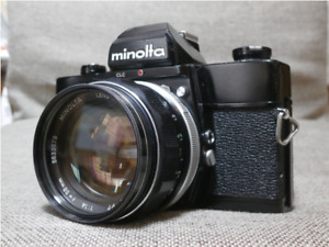 [Excellent Minolta SRT Super Black Film Camera w/58mm f/1.4 Lens from Japan