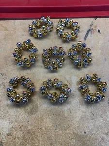 Juego de 8 servilletas con racimo de campana de oro y plata de Navidad ~ Pier One - Imagen 1 de 9